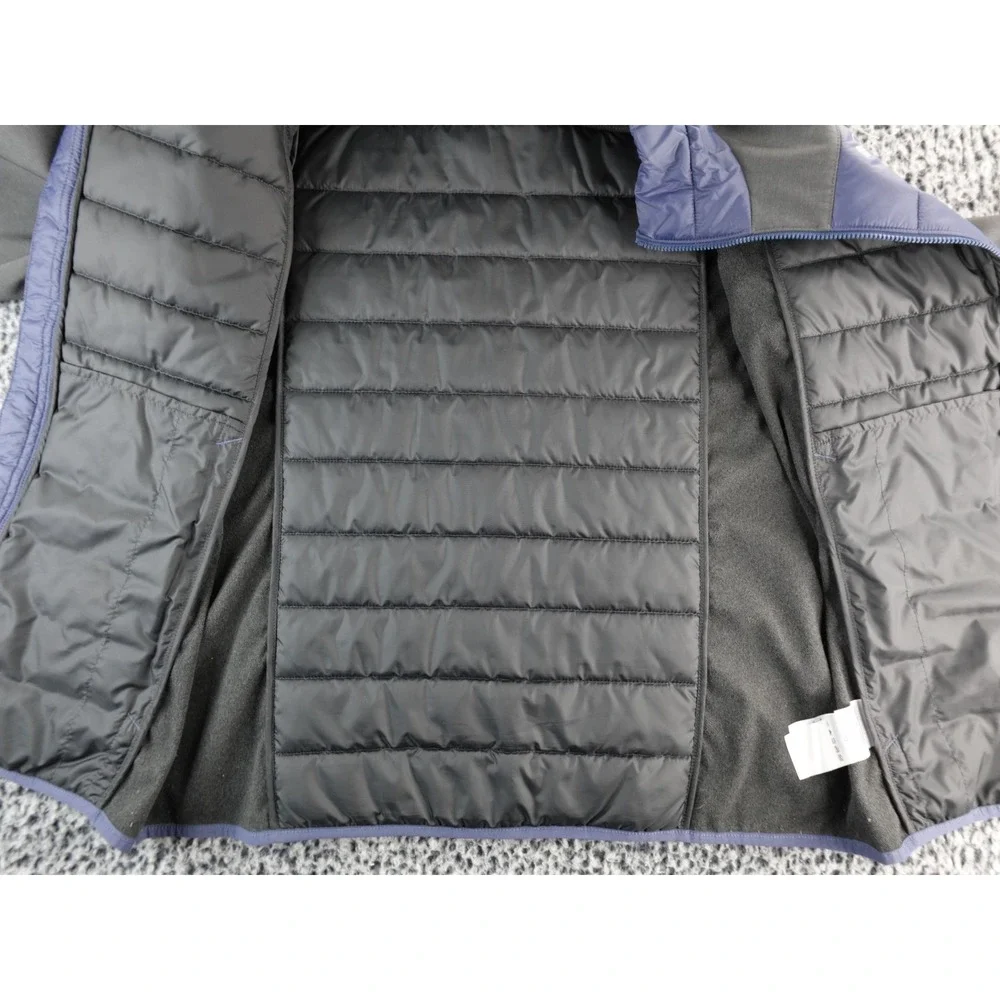 Columbia Puffer Fleece Jacket Men's Size M‎ Gray Blue Zip Up Insulated